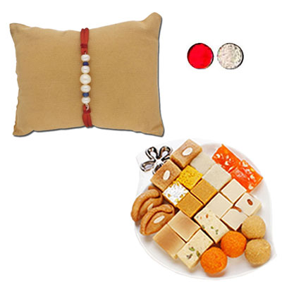 "Rakhi - JPJUN-23-045 (Single Rakhi),500gms of Assorted Sweets(ED) - Click here to View more details about this Product